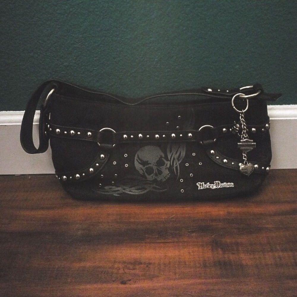 Harley-Davidson Punk Black Skull Jacquard Purse